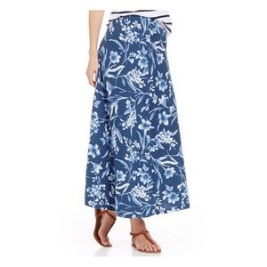 🆕 American living Maxi Skirt Floral Navy Blue